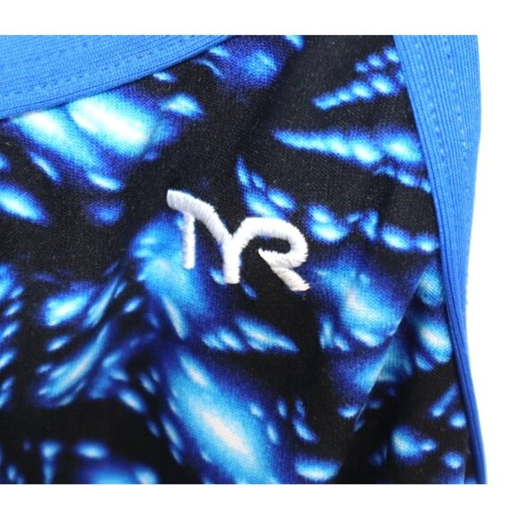 TYR Womens Blue & Black Spider Web One Piece Swimsuit Size 36 Summer Stretch - Picture 2 of 11